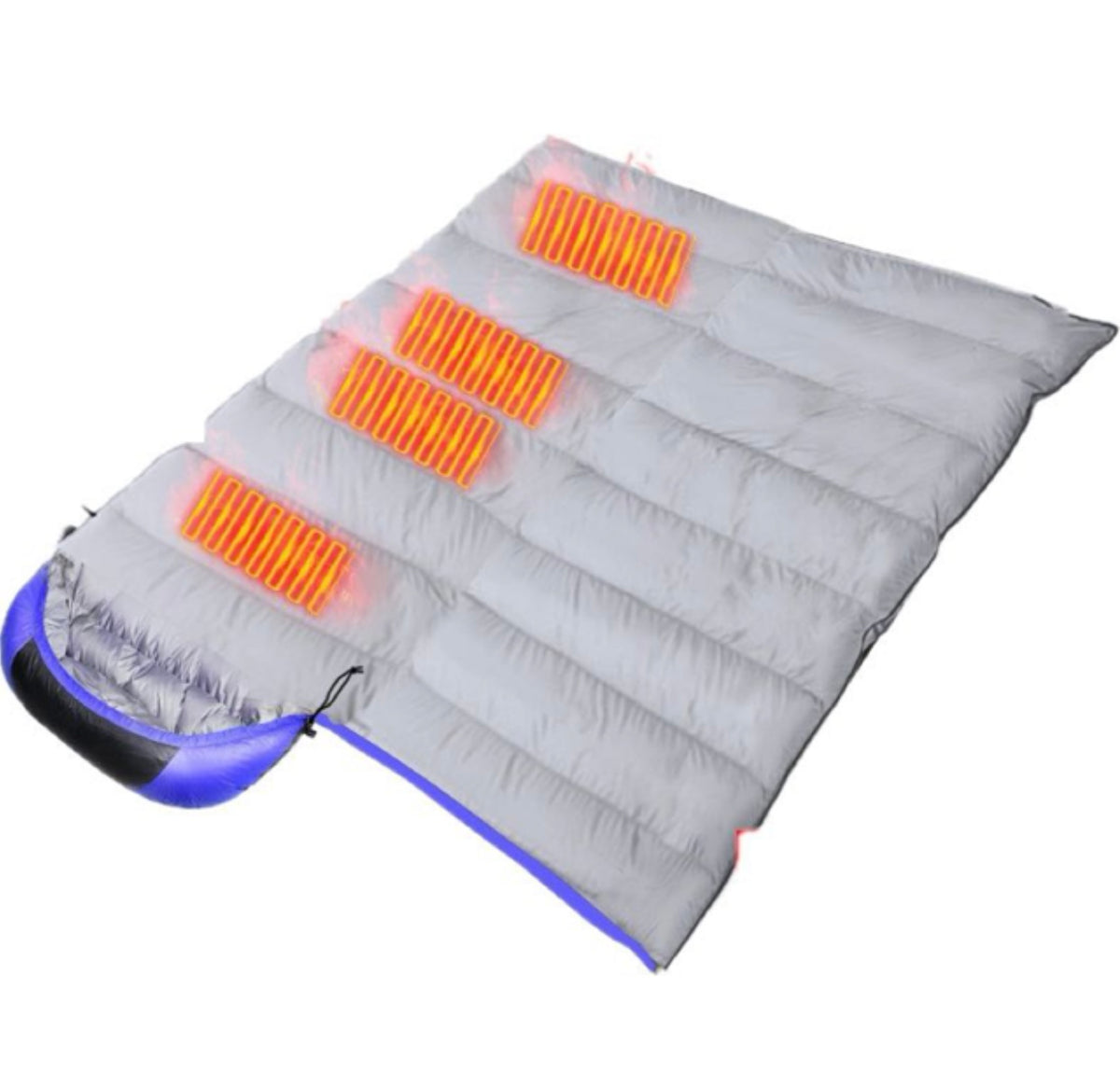 Heated down cotton sleeping bag USB Warm single sleeping bag Outdoor camping electric sleeping bag