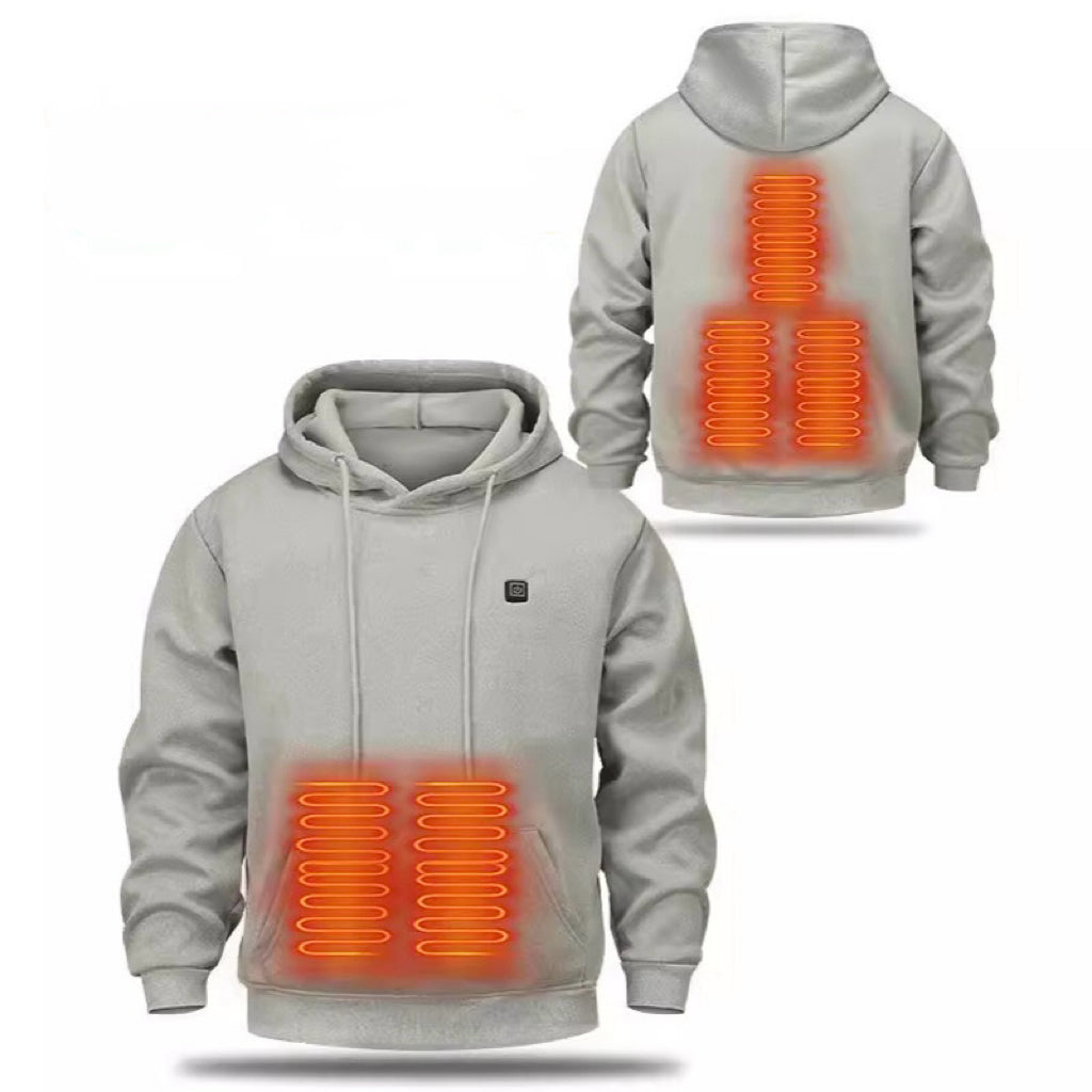 Unisex 5 Zones Heated Hoodies Sweatshirts With Portable Charger for Winter Outdoor Activities