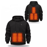 Unisex 5 Zones Heated Hoodies Sweatshirts With Portable Charger for Winter Outdoor Activities