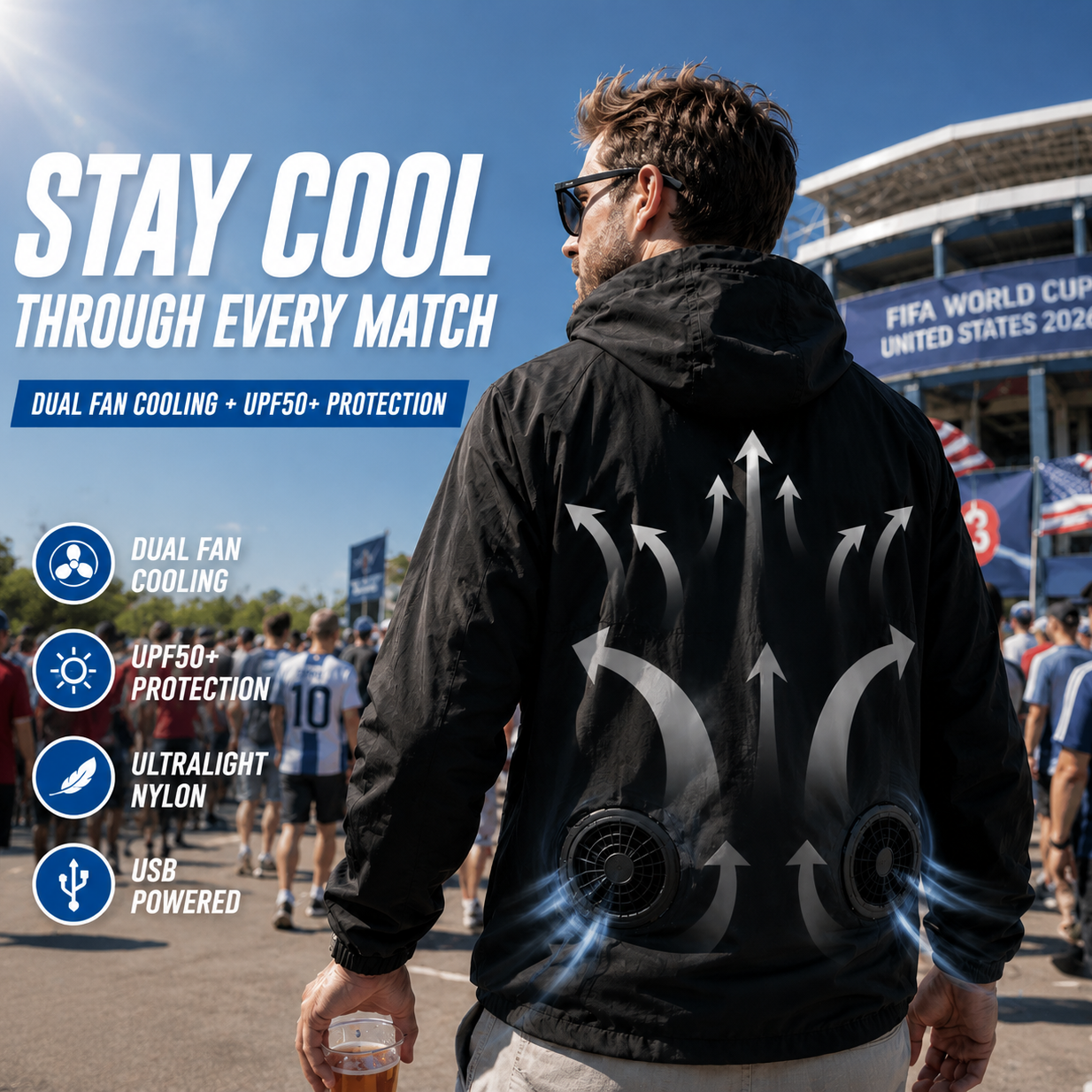 LITEGUEST Cooling Fan Jacket | UPF50+ Sun Protection & Active JacketAirflow