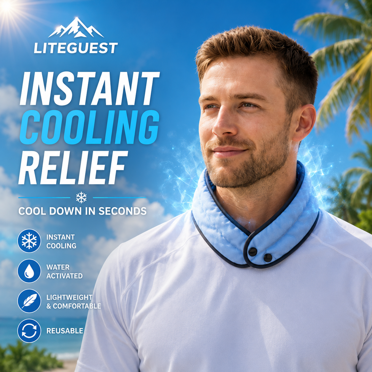 LITEGUEST Cooling Ice Neck Wrap | Instant Cooling Relief