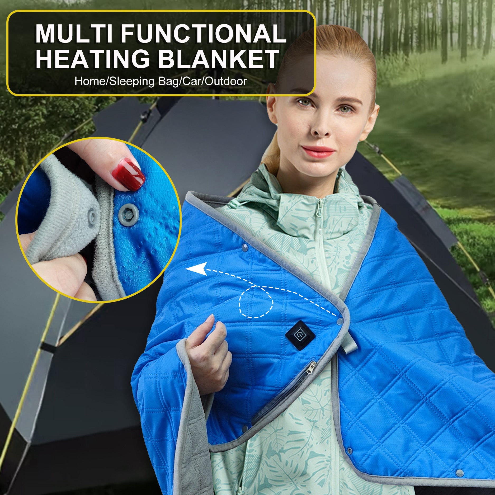 LITEGUEST™ Heated Camping Blanket – Polar Fleece, Waterproof & USB-Powered