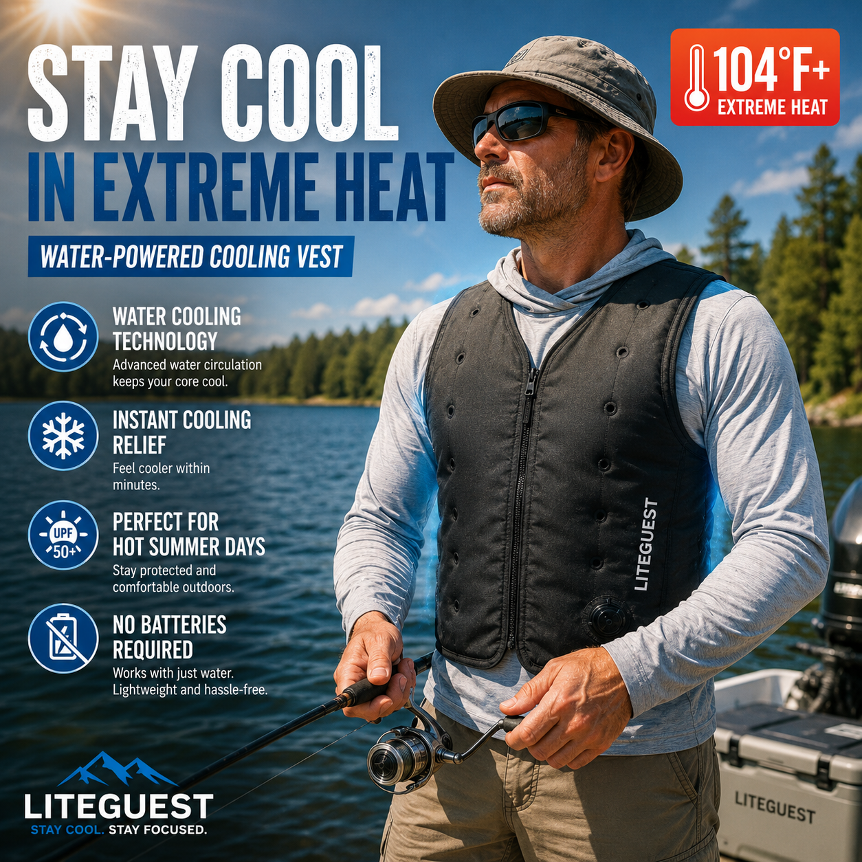 Liteguest Water Cooling Vest for Extreme Heat & Outdoor Work
