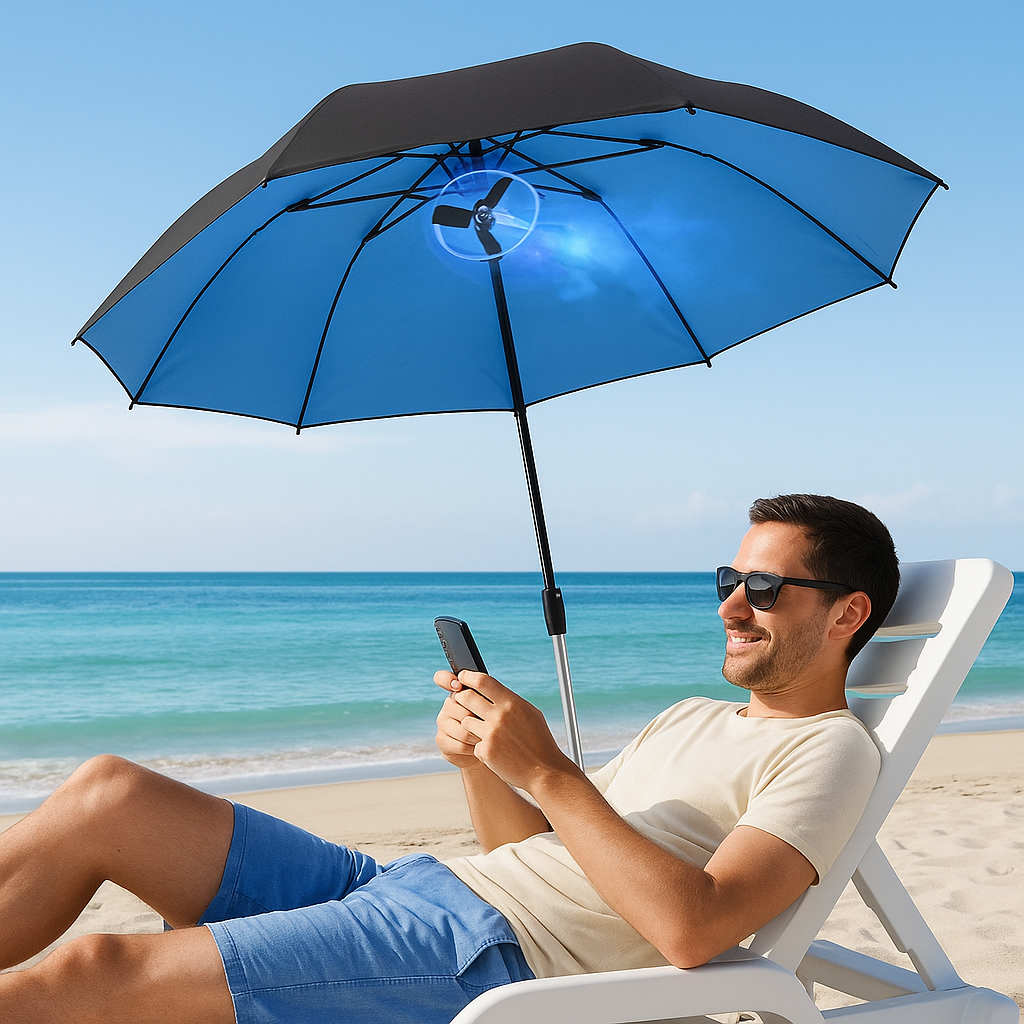 Multifunction Fan Umbrella – Cooling, UV Protection & Windproof | LITEGUEST™️